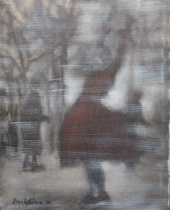 Rusettiluistelija 3, öljyväri kankaalle, 2011, 100x81cm