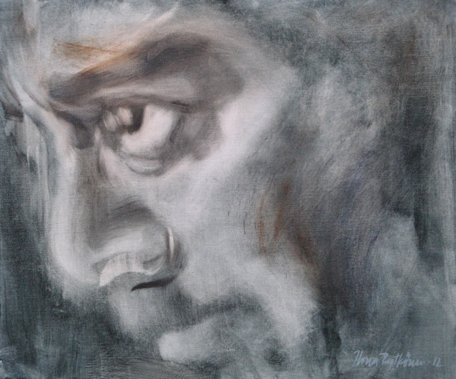 Mikä mies 2, öljyväri kankaalle, 2012, 50x60x4cm