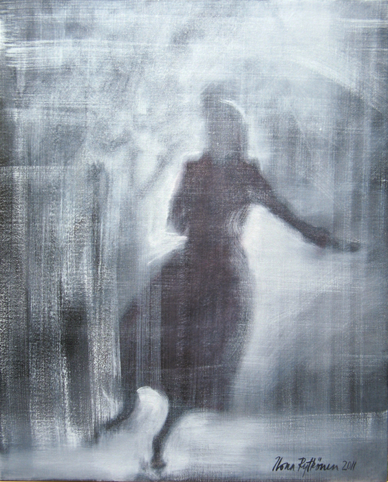 Rusettiluistelija 1, öljyväri kankaalle, 2011, 100x81cm