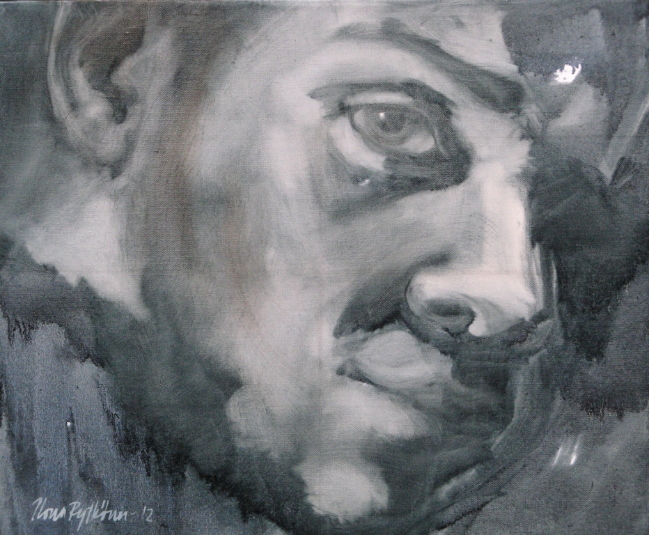 Mikä mies 1,öljyväri kankaalle, 2012, 50x60x4cm 
